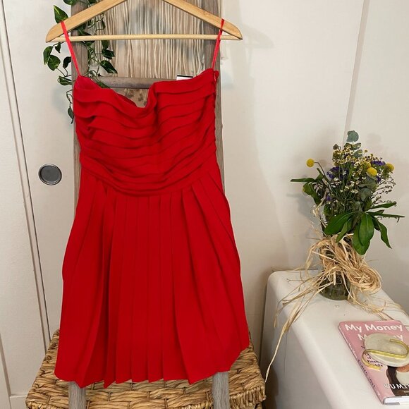 RACHEL Rachel Roy Dresses & Skirts - Rachel Rachel Roy Pleated Red Strapless Dress